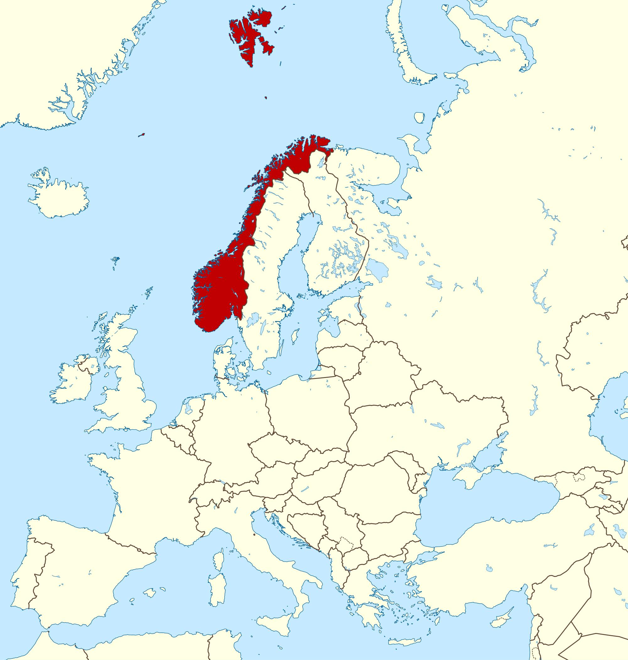 Норвегия карта мира политическая карта