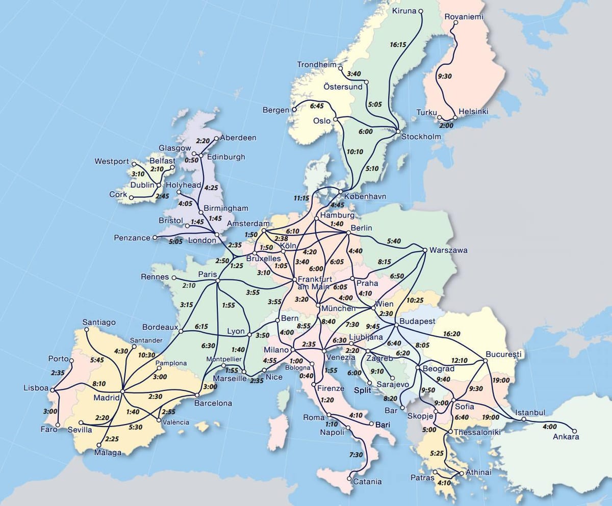 Карта праязныя eurail Нарвегія