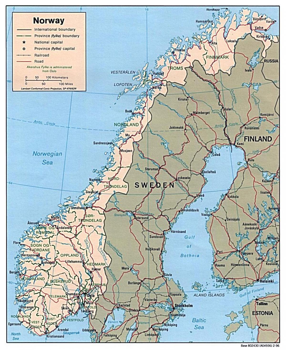 ваджэнне карта Нарвегіі