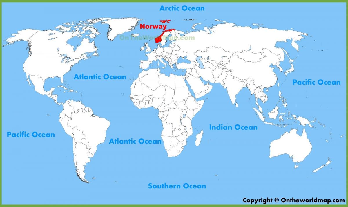 карта свету, якая паказвае Нарвегія