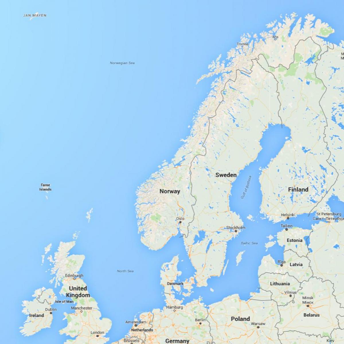 карта норге, Нарвегія