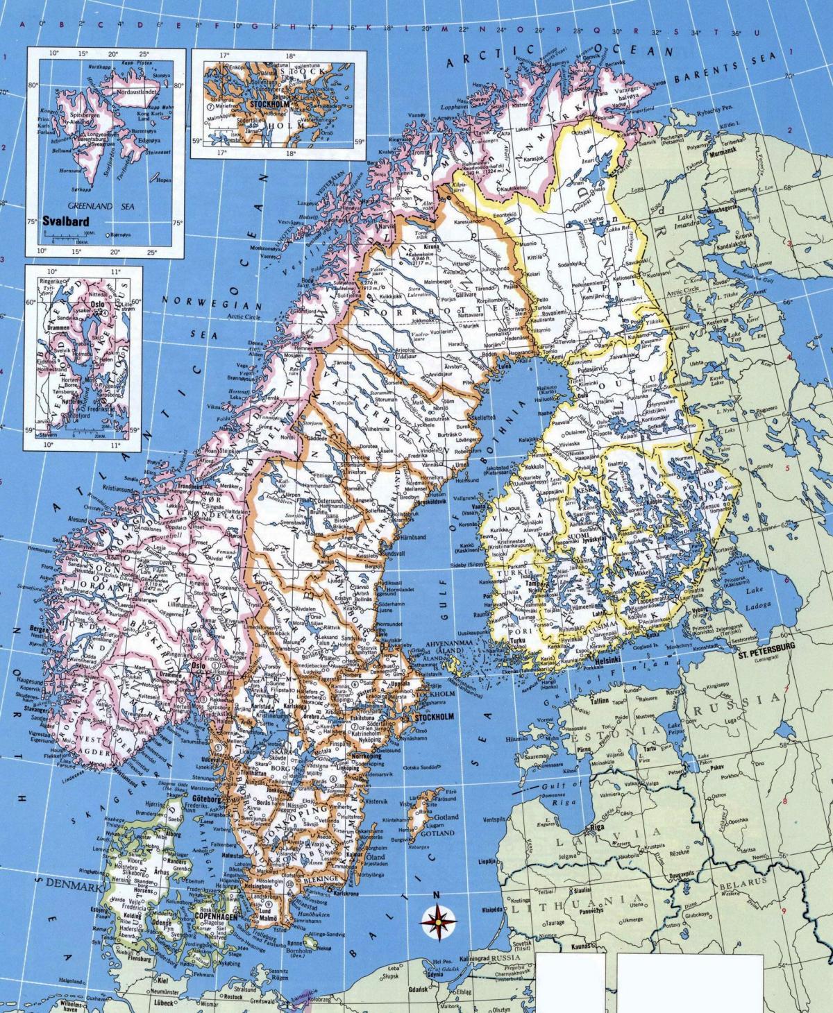 Карта уся Нарвегія