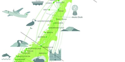 Карта Нарвегія славутасці