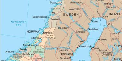 Карта Нарвегіі