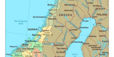 Дарожная карта Нарвегіі з гарадамі